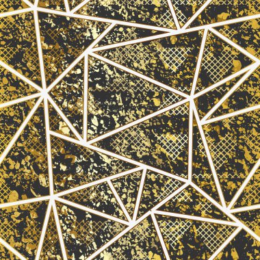 Altın grunge üçgen deseni