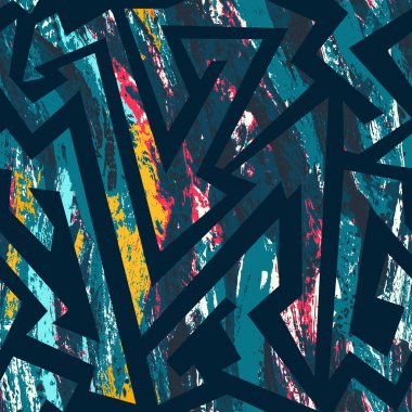 Aşiret grunge geometrik desen