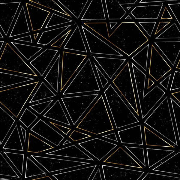 Goldfarbenes Dreieck Muster Mit Grunge Effekt — Stockvektor