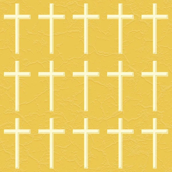 Couleur Jaune Motif Croix Avec Effet Pierre — Image vectorielle