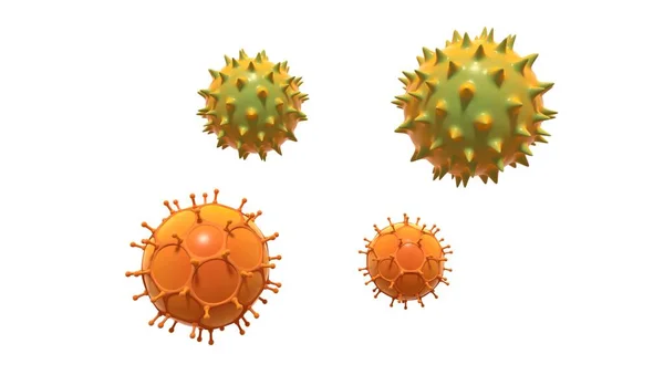 Diferent Tipes Pollen Floating Illustration — Stock Photo, Image