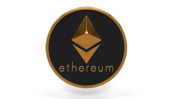 Ethereum Münze Auf Weißem Hintergrund — Stockfoto