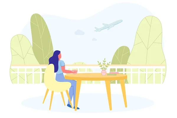 Informational Flyer, Thinking about Vacation. — Stock Illustration Informational Flyer, Thinking about Vacation. Stock Vector