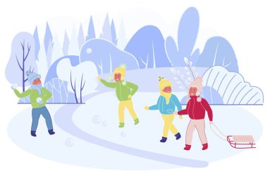 Mutlu Çocuk Şirketi Kar Toplarıyla Savaşıyor.