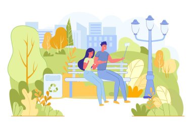 Bilgilendirici Flyer, selfie çeken genç çift..