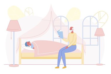 Büyükbabam Küçük Kıza Peri Masalı Okuyor.