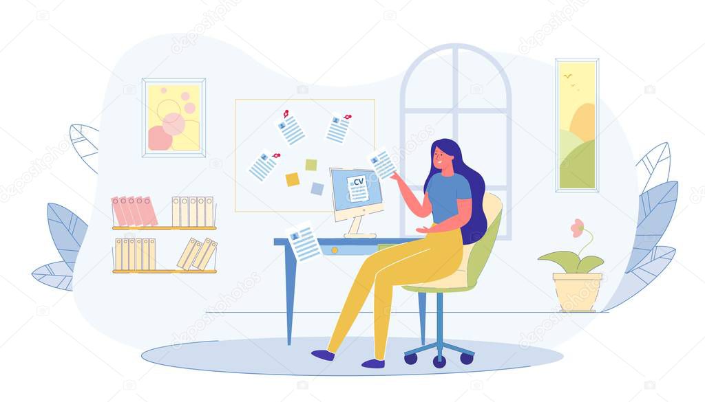 Office Worker Examiners Job Candidate Illustration