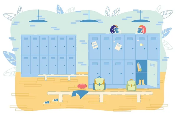 School or College Locker Changing Room Interior — 스톡 벡터