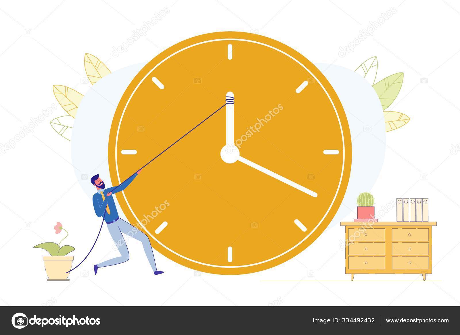 Man wants to stop the clock time management Vector Image