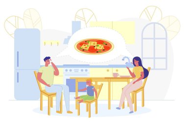 Baba Akşam Yemeği İçin Pizza Siparişi, Fast Food Flat.