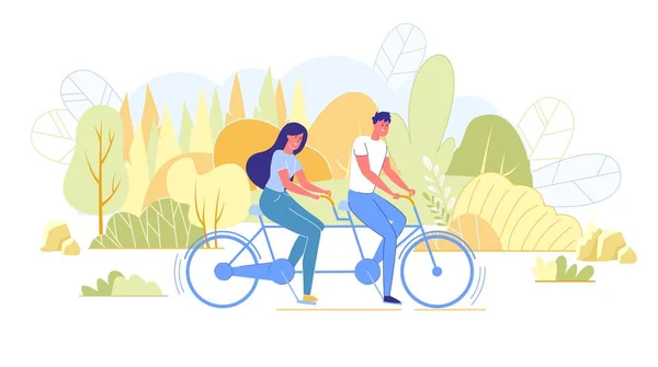 Fényes plakát, Bike Ride a parkban a Life Partner. — Stock Vector