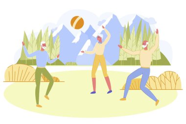 Bir grup aktif son sınıf öğrencisi dışarıda top oynuyor..