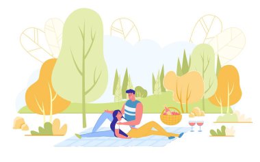 Informational Flyer, Romantic Picnic Couple Love.