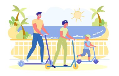 Mutlu Aile Açık Havada Eğlence ve Spor Aktivitesi.