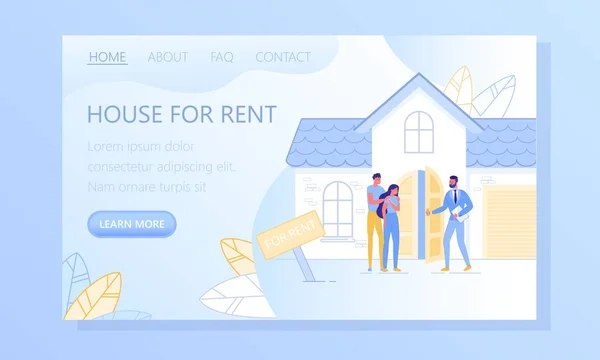 Searching Rental House Flat Vector Web Banner — 스톡 벡터