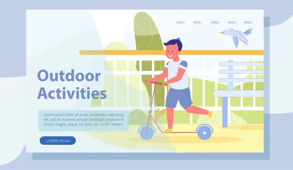 Landing Page Promoting Summer Activities for Kids — ストックベクタ