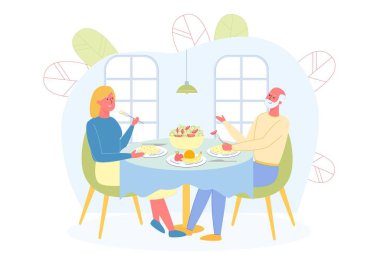 Vejetaryen yemeği yiyen insanlar, sağlıklı yaşam tarzı..