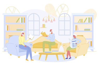 Kitap okuyan Yaşlılar Grubu Boş Zaman