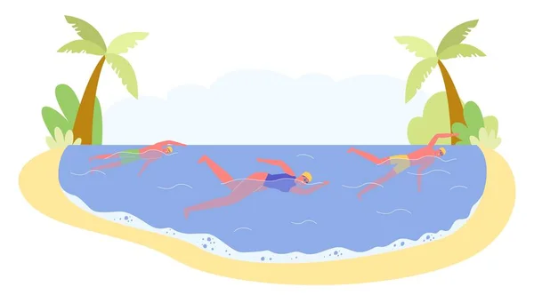 Pływanie jako część Triathlon, Jasna ilustracja. — Wektor stockowy