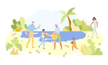 Hafta sonu Ocean Shore 'da Aile Günlüğü Çizgi Filmi