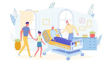 Hasta Aile Ziyareti Hastanedeki Yaşlı Akrabalar.