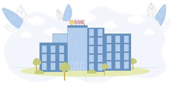 Bank Nowoczesny wielopiętrowy budynek tle.. — Wektor stockowy