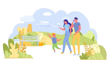 Parents with Mobile Phone Ignore Sad Little Son