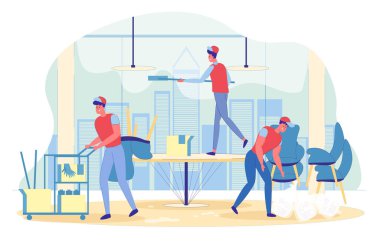 Commercial Team Cleaning Office Professionally