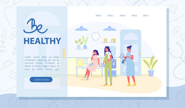 Be Healthy Vector Landing Page with Copy Space — ストックベクタ