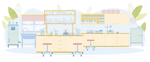 Modern Quality Control Laboratory Empty Interior — Stock Vector