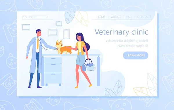 Diagnostic qualitatif Chien en clinique vétérinaire . — Image vectorielle