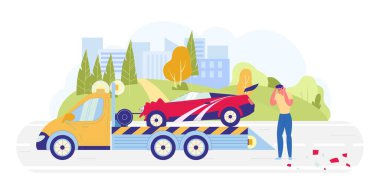 Umutsuz Adam Çekici Aracın yanında duruyor.