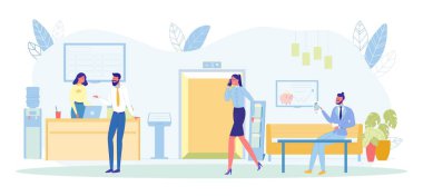 Bölümdeki Banka Yöneticileri Kuyruğundaki Ziyaretçiler.