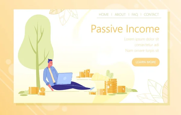 受動的所得に関するサイトランディングページ｜Learn. — ストックベクタ