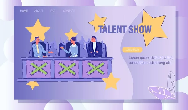 Televisie Talent Show Presentatie Landing Page — Stockvector