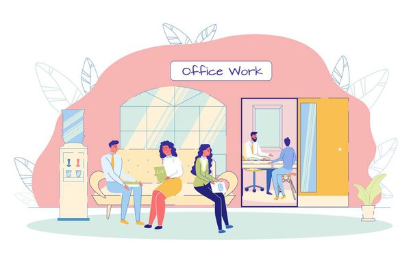 Candidate Seeker Queue Job Interview Office Room