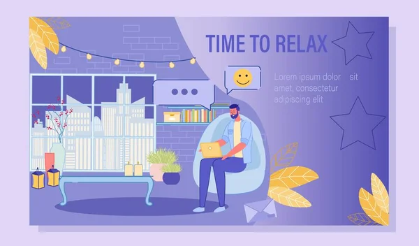 Medios sociales para descansar y relajarse Publicidad Poster — Vector de stock