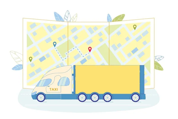 Büyük Kağıt Haritası Mobilya Taşımanın Yolunu Gösterir. — Stok Vektör