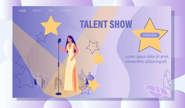 Talent TV Show e Grant Concert Landing Page — Vettoriale Stock