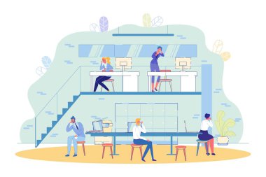 Ofis çalışanları arasında virüs yayılıyor, Düz. Modern Şirketin İki Katlı Bina Çalışanları Öksürüğü 'nde birbirlerine soğuk bulaştırıyorlar. Bilgisayar 'da çalışmak, Hastalıktan İmkansız Oluyor .