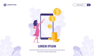 Çevrimiçi Alışveriş Modern Düz İniş Şablonu.