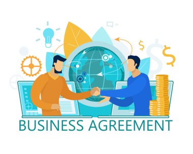 İş Anlaşması Adamları Küresel Takım Çalışması.