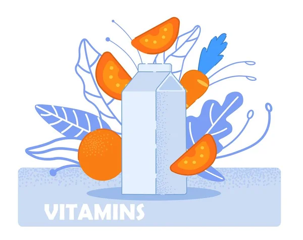 Vitamines naturelles. Industrie Eco Pharmaceutique — Image vectorielle