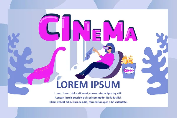 Kreativ design VR Cinema Reklam Text Banner — Stock vektor