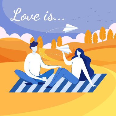 Aşık Mutlu Çift Romantik Karşılama Posteri