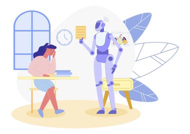 Android, Okul Kızına Ev Yapımı Görevinde Yardım Ediyor