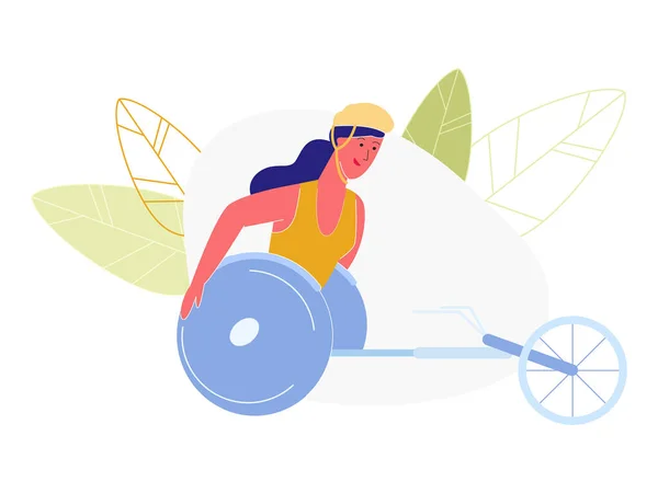 Femme Amputée Active sans Jambes Monter à Vélo — Image vectorielle