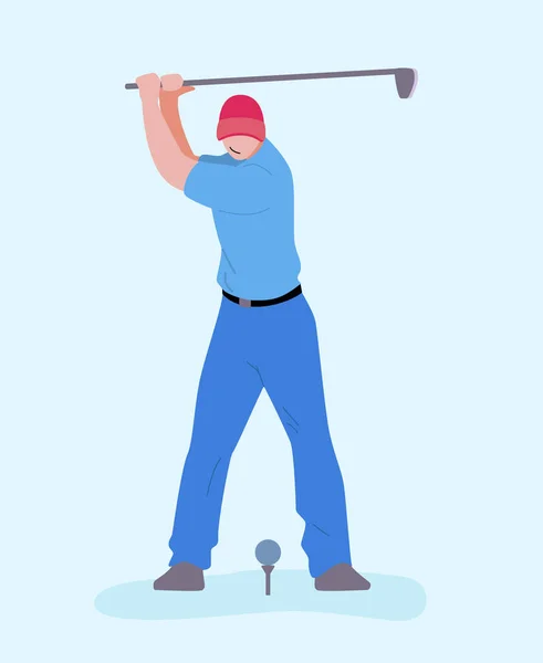 Dibujos animados sin rostro hombre jugando golf ilustración — Archivo Imágenes Vectoriales
