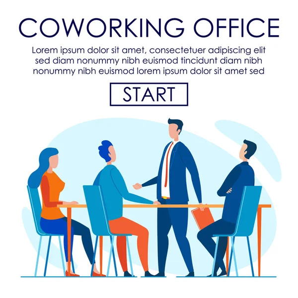 Equipe criativa de negócios no trabalho em Coworking Office — Vetor de Stock