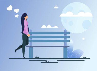 Yalnız ve Zarif Kadın Park 'ta Gece Yürüyor